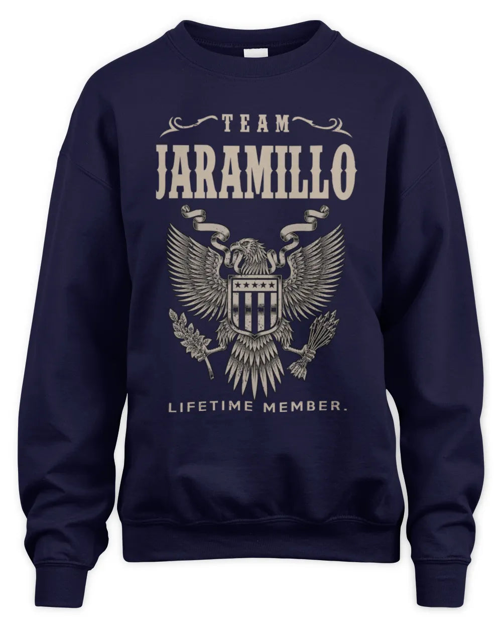 JARAMILLO TP06-K82 – Personalized Classic Style Apparel “Team NAME Lifetime Member” - Unisex Sweatshirt - Navy
