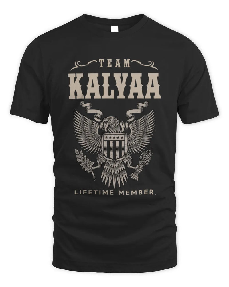 KALYAA TP06-K82 – Personalized Classic Style Apparel “Team NAME Lifetime Member” - Unisex Standard T-Shirt - Black