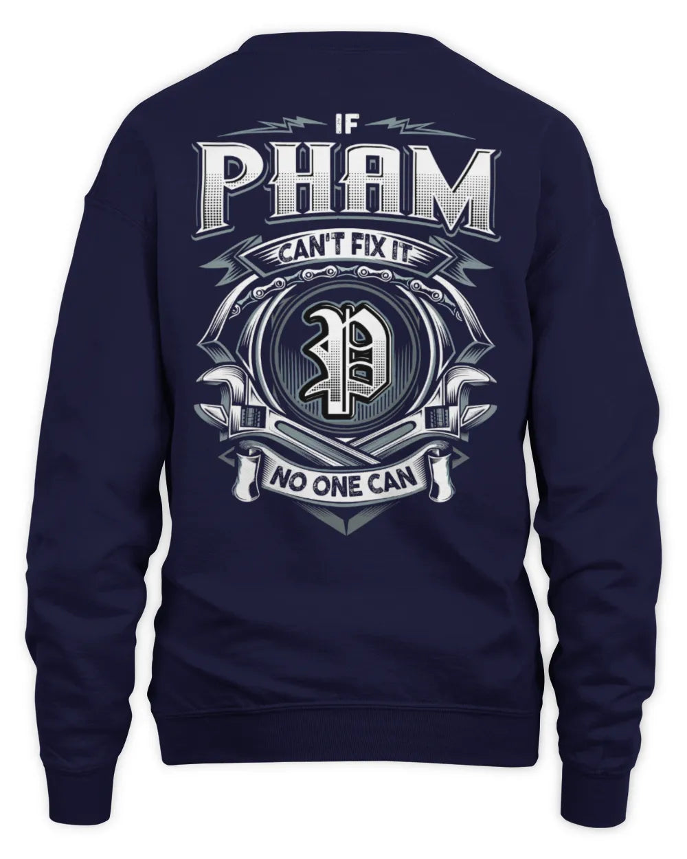 PHAM AP81-K4-626 - Personalized Ahmed Quote Apparel “If Ahmed Can't Fix It, No One Can” - Unisex Sweatshirt - Navy