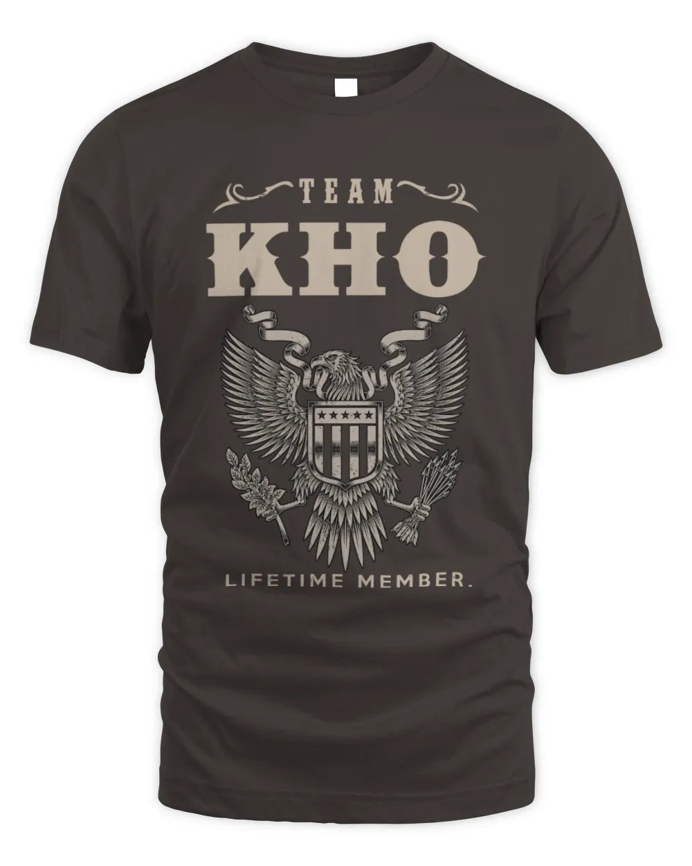 KHO TP06-K82 – Personalized Classic Style Apparel “Team NAME Lifetime Member” - Unisex Standard T-Shirt - Dark Chocolate