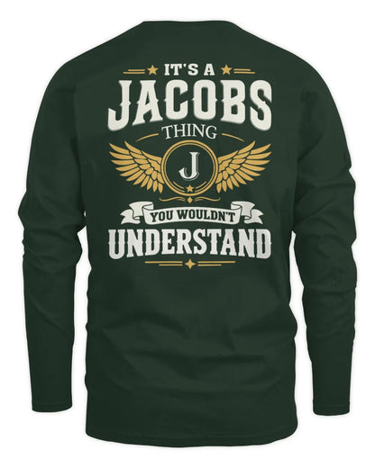 JACOBS KT06-M008 It’s a [NAME] Thing – You Wouldn’t Understand | Personalized Vintage T-Shirt - Men's Long Sleeved T-Shirt - Forest Green