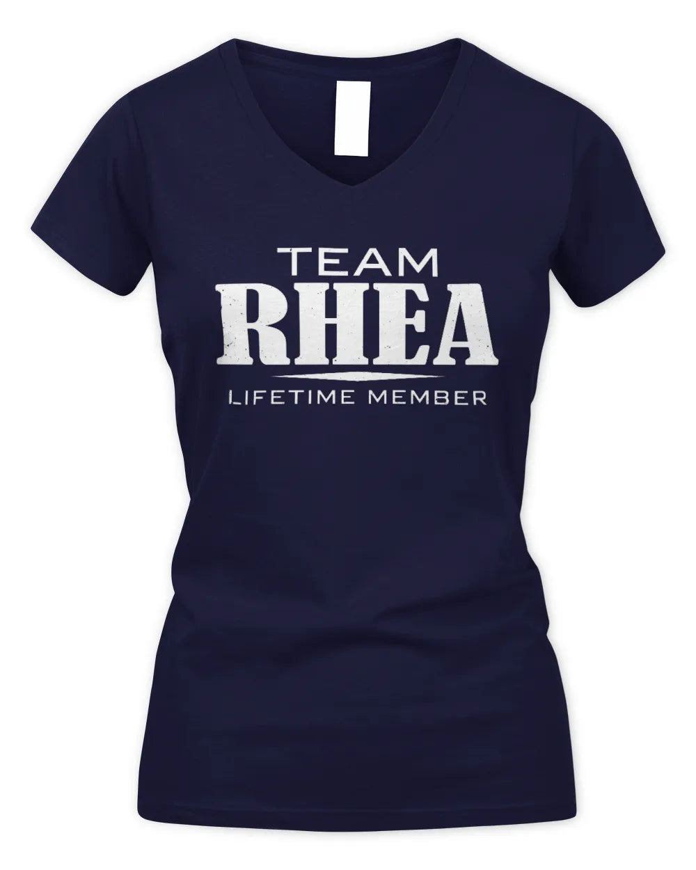 RHEA BL62-K4-128 - Personalized “Team NAME Lifetime Member” - Women's V-Neck T-Shirt - Navy
