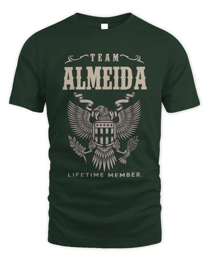 ALMEIDA TP06-K82 – Personalized Classic Style Apparel “Team NAME Lifetime Member” - Unisex Standard T-Shirt - Forest Green