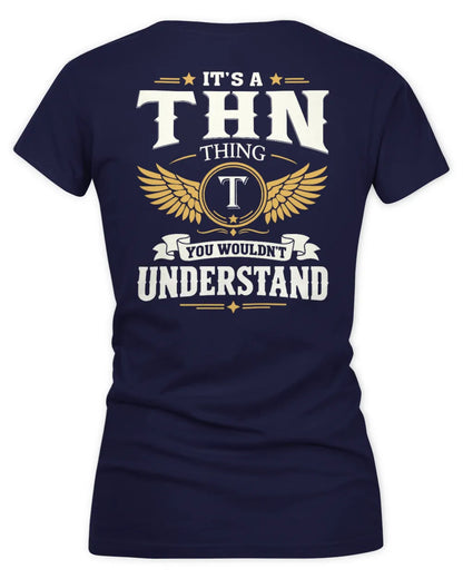 THN KT06-M008 It’s a [NAME] Thing – You Wouldn’t Understand | Personalized Vintage T-Shirt - Women's V-Neck T-Shirt - Navy