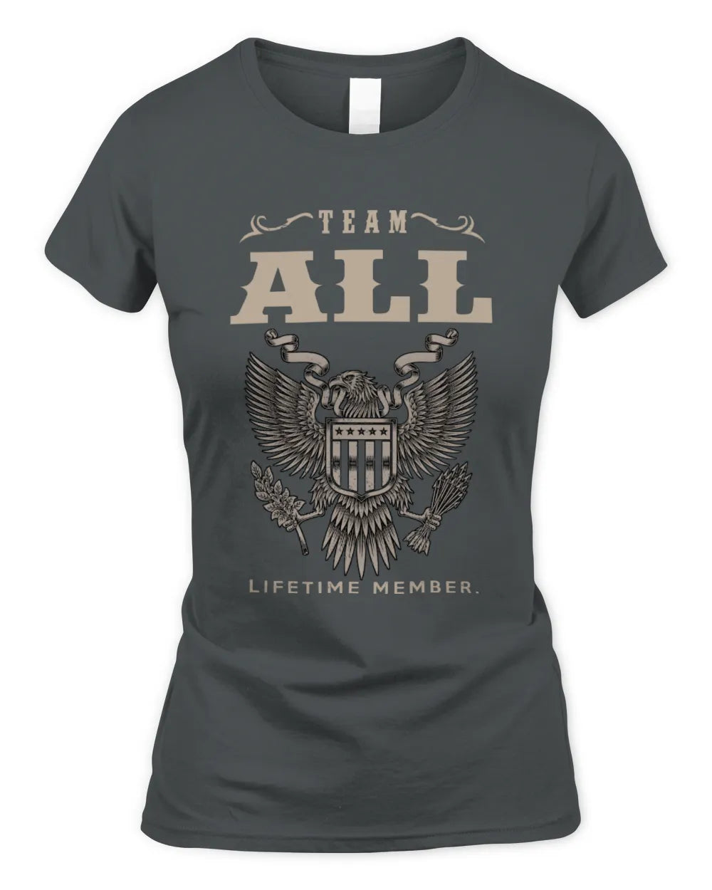 ALL TP06-K82 – Personalized Classic Style Apparel “Team NAME Lifetime Member” - Women's Standard T-Shirt - Charcoal
