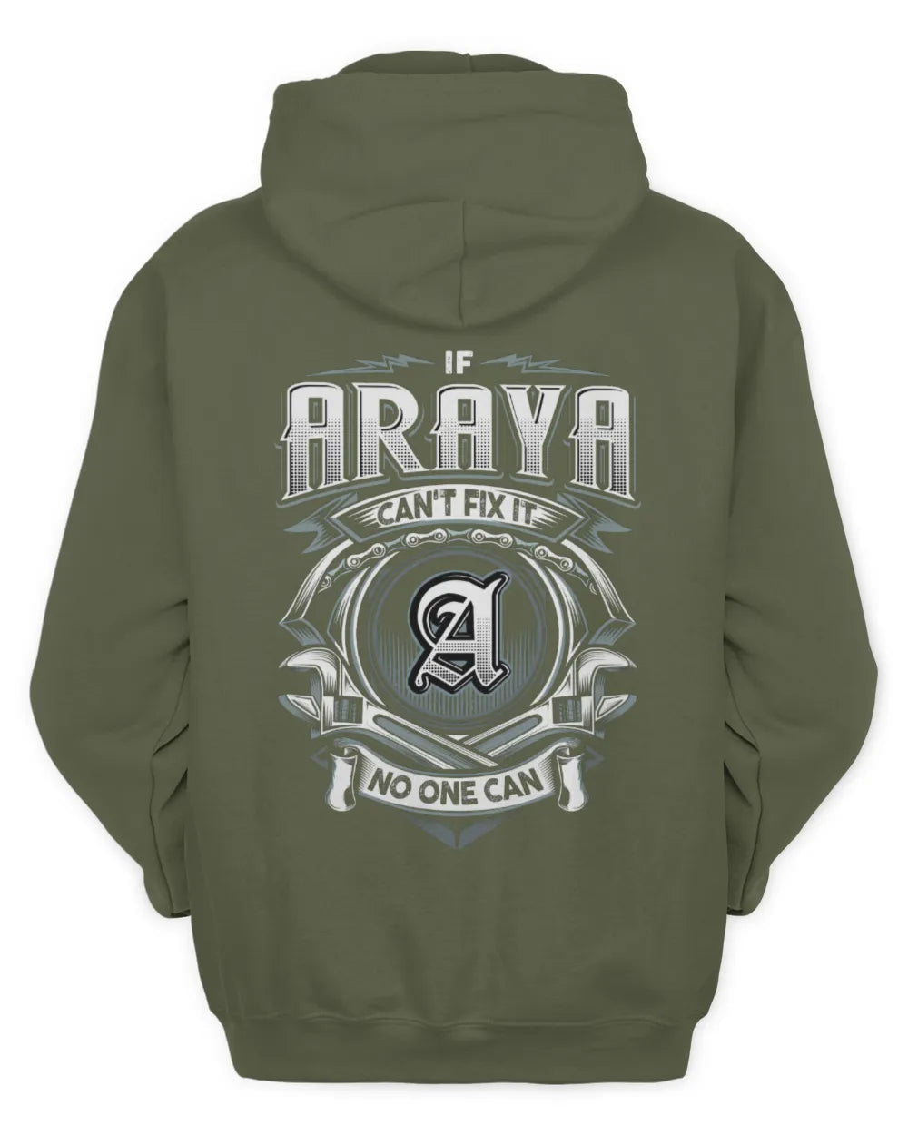 ARAYA AP81-K4-626 - Personalized Ahmed Quote Apparel “If Ahmed Can't Fix It, No One Can” - Unisex Hoodie - Military Green