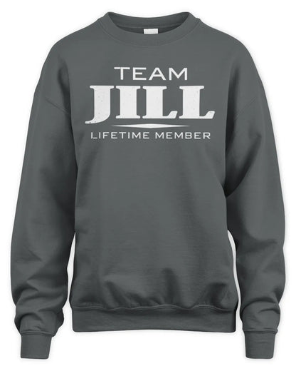 JILL BL62-K4-128 - Personalized “Team NAME Lifetime Member” - Unisex Sweatshirt - Charcoal