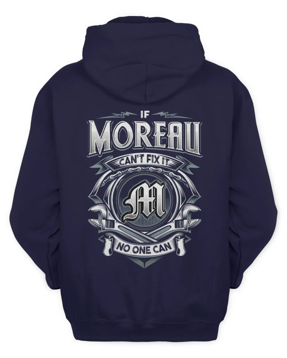 MOREAU AP81-K4-626 - Personalized Ahmed Quote Apparel “If Ahmed Can't Fix It, No One Can” - Unisex Hoodie - Navy