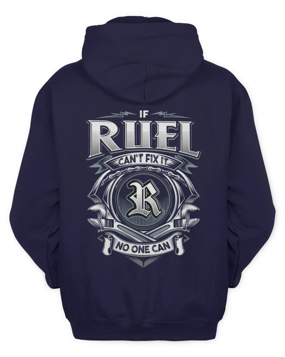 RUEL AP81-K4-626 - Personalized Ahmed Quote Apparel “If Ahmed Can't Fix It, No One Can” - Unisex Hoodie - Navy
