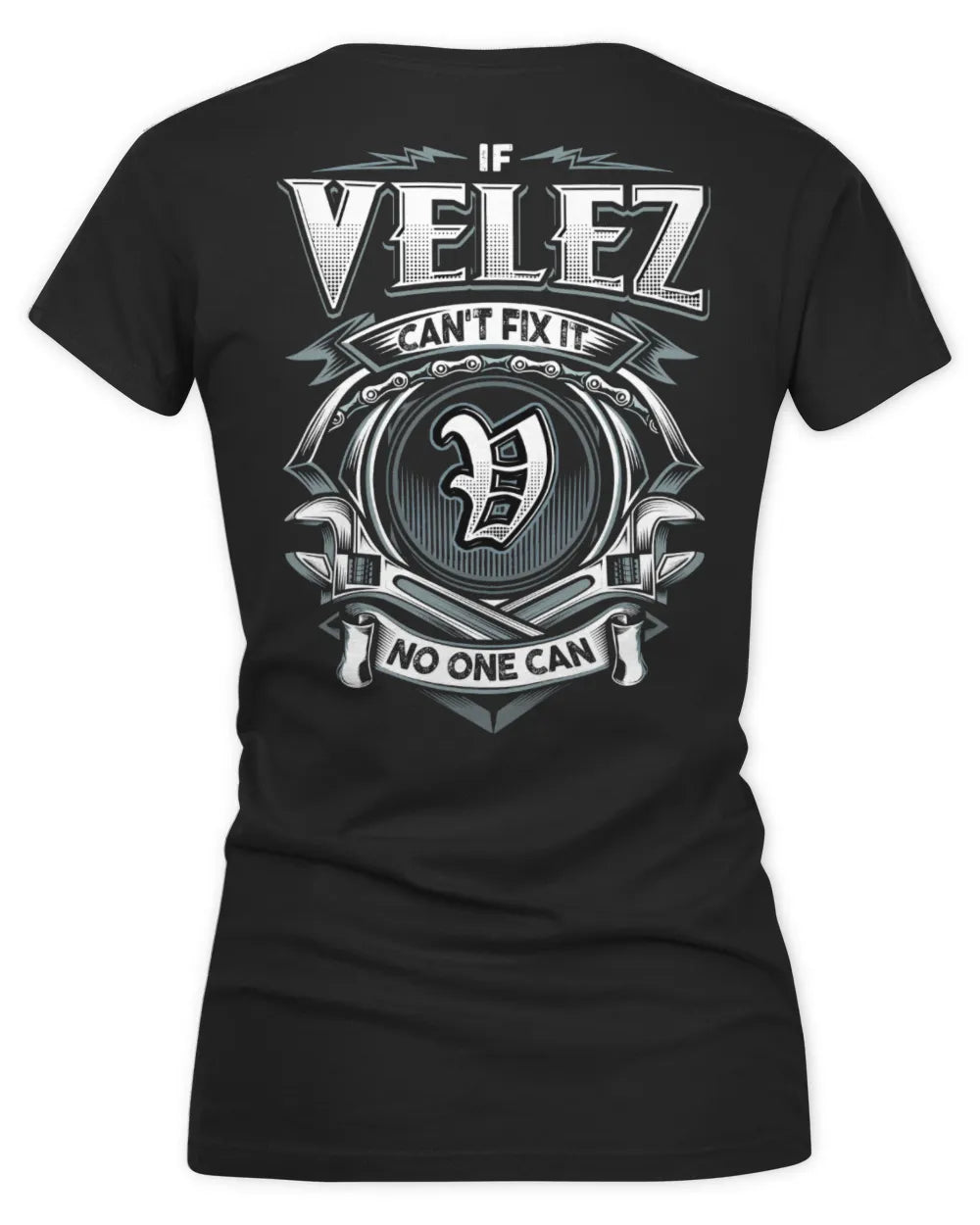 VELEZ AP81-K4-626 - Personalized Ahmed Quote Apparel “If Ahmed Can't Fix It, No One Can” - Women's V-Neck T-Shirt - Black