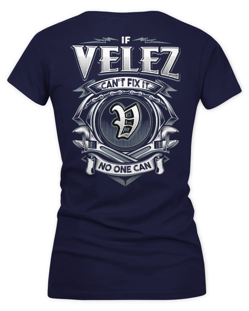 VELEZ AP81-K4-626 - Personalized Ahmed Quote Apparel “If Ahmed Can't Fix It, No One Can” - Women's V-Neck T-Shirt - Navy