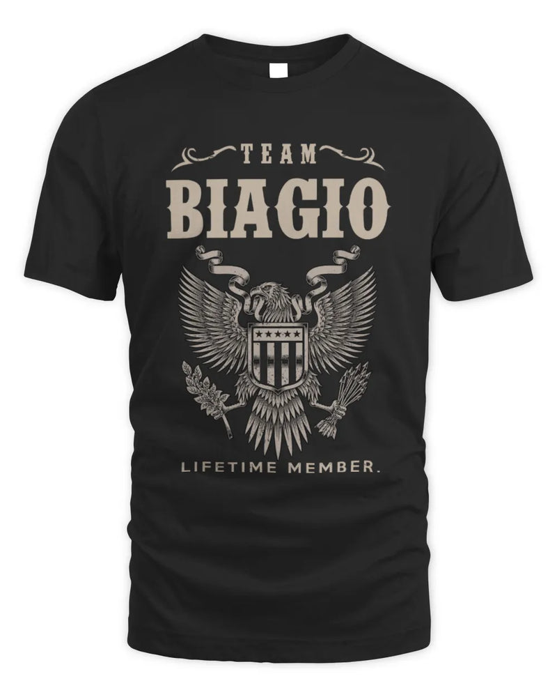BIAGIO TP06-K82 – Personalized Classic Style Apparel “Team NAME Lifetime Member” - Unisex Standard T-Shirt - Black