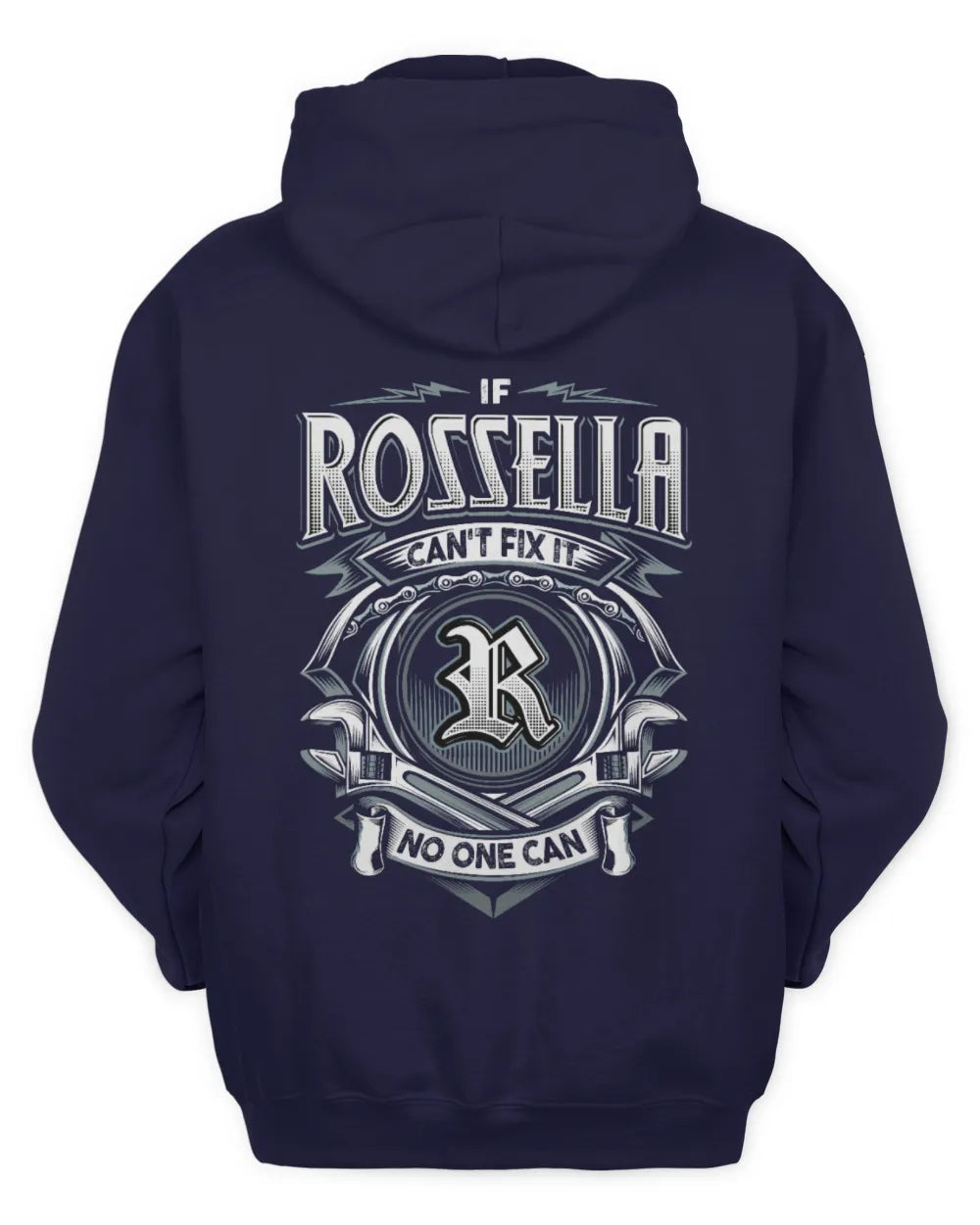 ROSSELLA AP81-K4-626 - Personalized Ahmed Quote Apparel “If Ahmed Can't Fix It, No One Can” - Unisex Hoodie - Navy