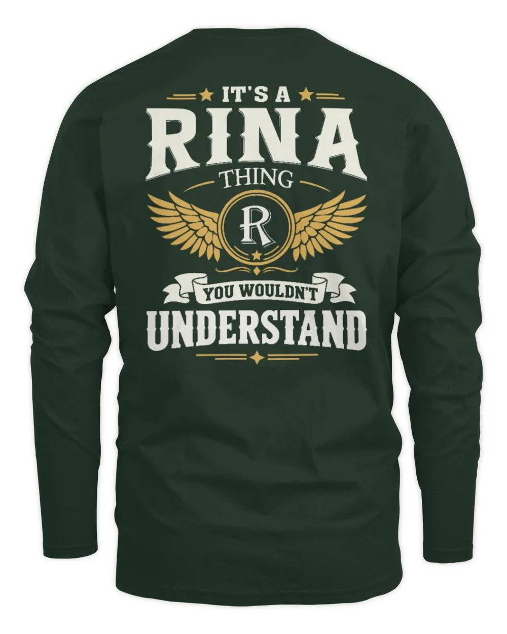 RINA KT06-M008 It’s a [NAME] Thing – You Wouldn’t Understand | Personalized Vintage T-Shirt - Men's Long Sleeved T-Shirt - Forest Green