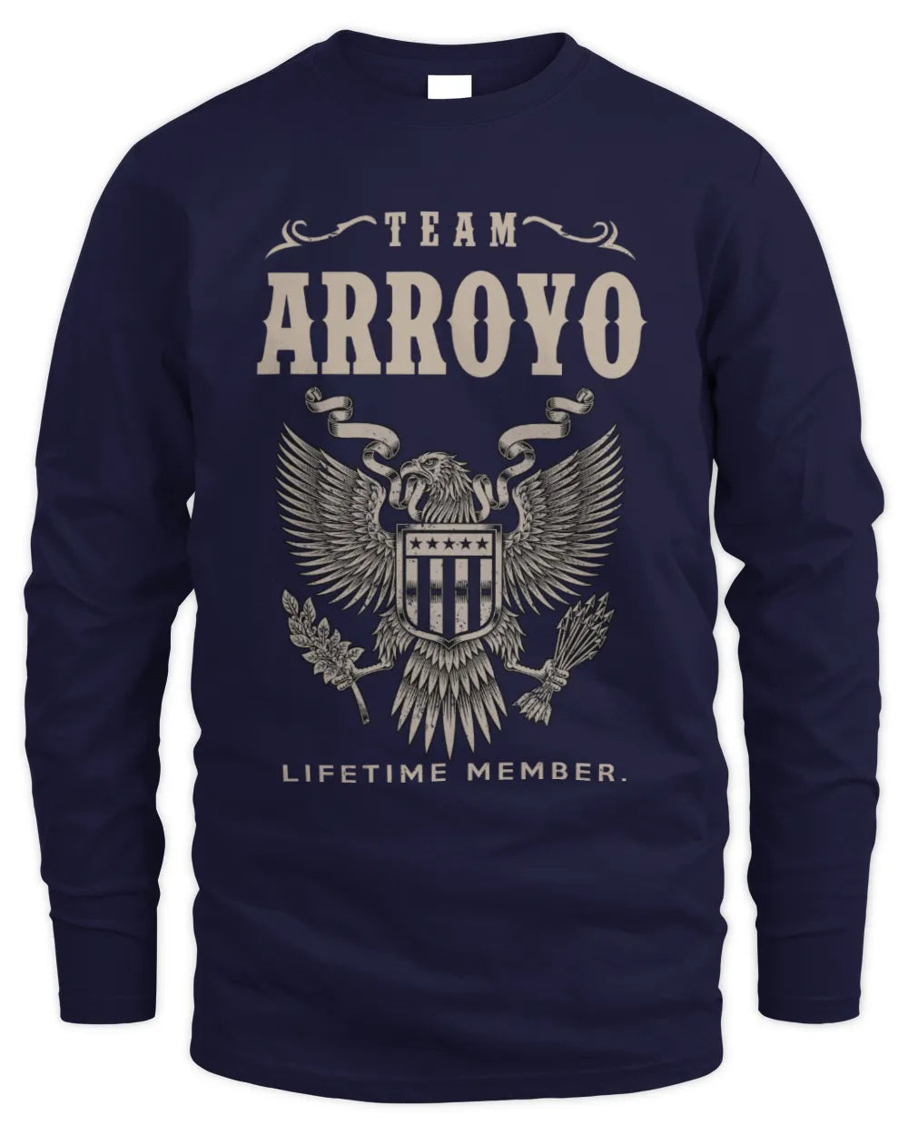 ARROYO TP06-K82 – Personalized Classic Style Apparel “Team NAME Lifetime Member” - Men's Long Sleeved T-Shirt - Navy