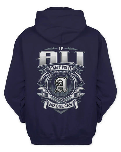 ALI AP81-K4-626 - Personalized Ahmed Quote Apparel “If Ahmed Can't Fix It, No One Can” - Unisex Hoodie - Navy