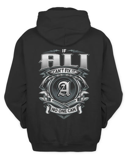 ALI AP81-K4-626 - Personalized Ahmed Quote Apparel “If Ahmed Can't Fix It, No One Can” - Unisex Hoodie - Black