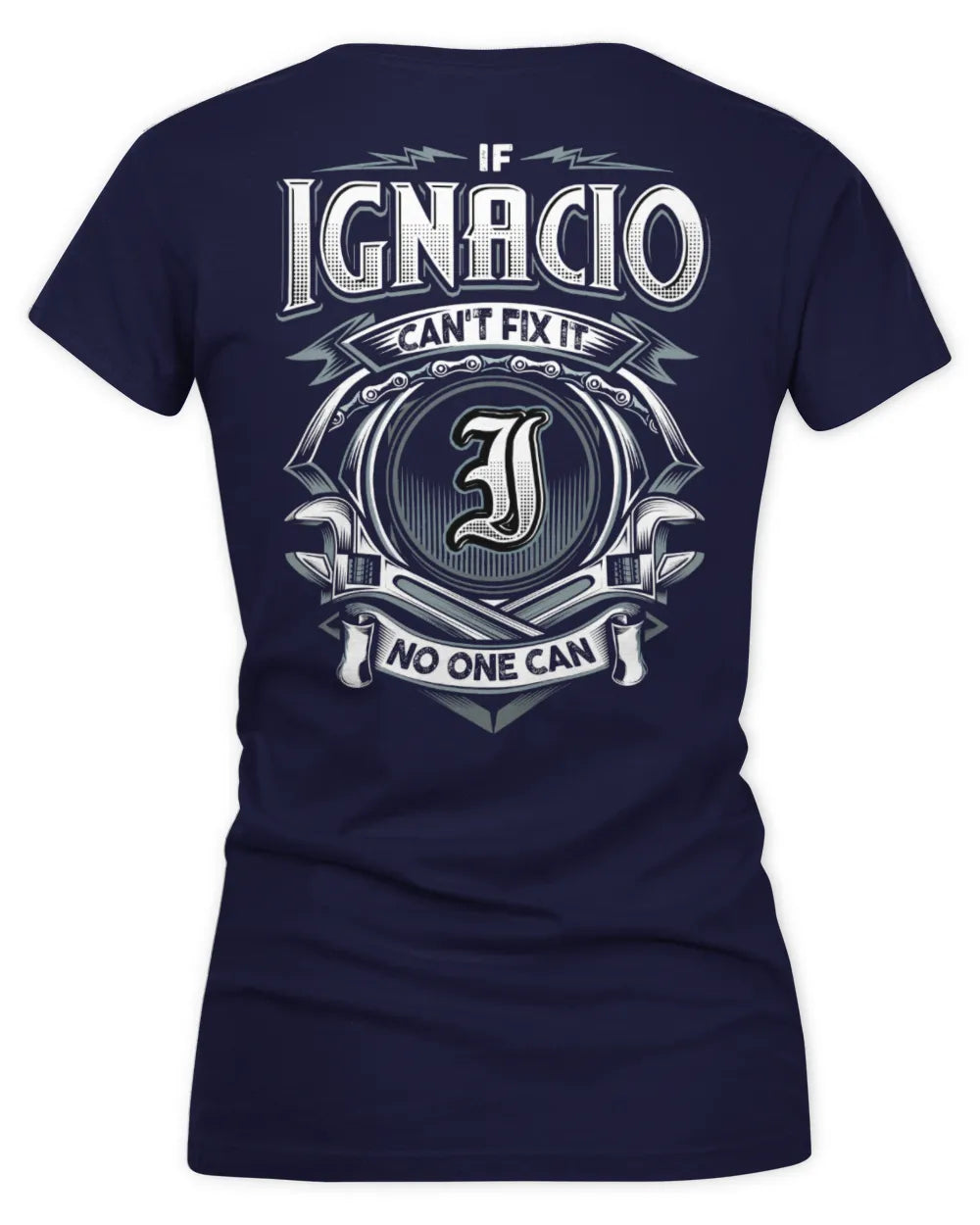 IGNACIO AP81-K4-626 - Personalized Ahmed Quote Apparel “If Ahmed Can't Fix It, No One Can” - Women's V-Neck T-Shirt - Navy