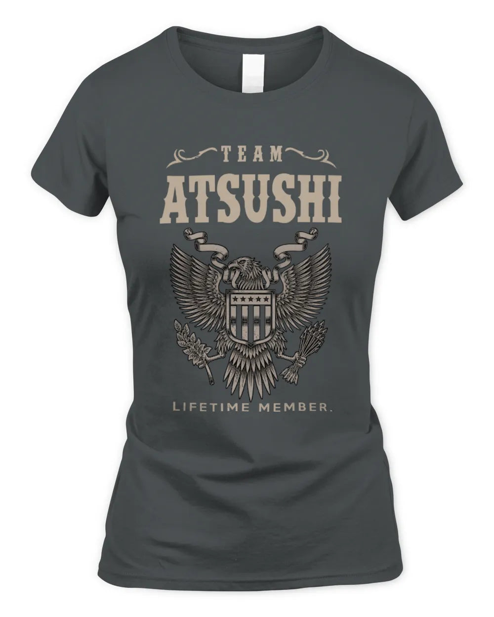 ATSUSHI TP06-K82 – Personalized Classic Style Apparel “Team NAME Lifetime Member” - Women's Standard T-Shirt - Charcoal