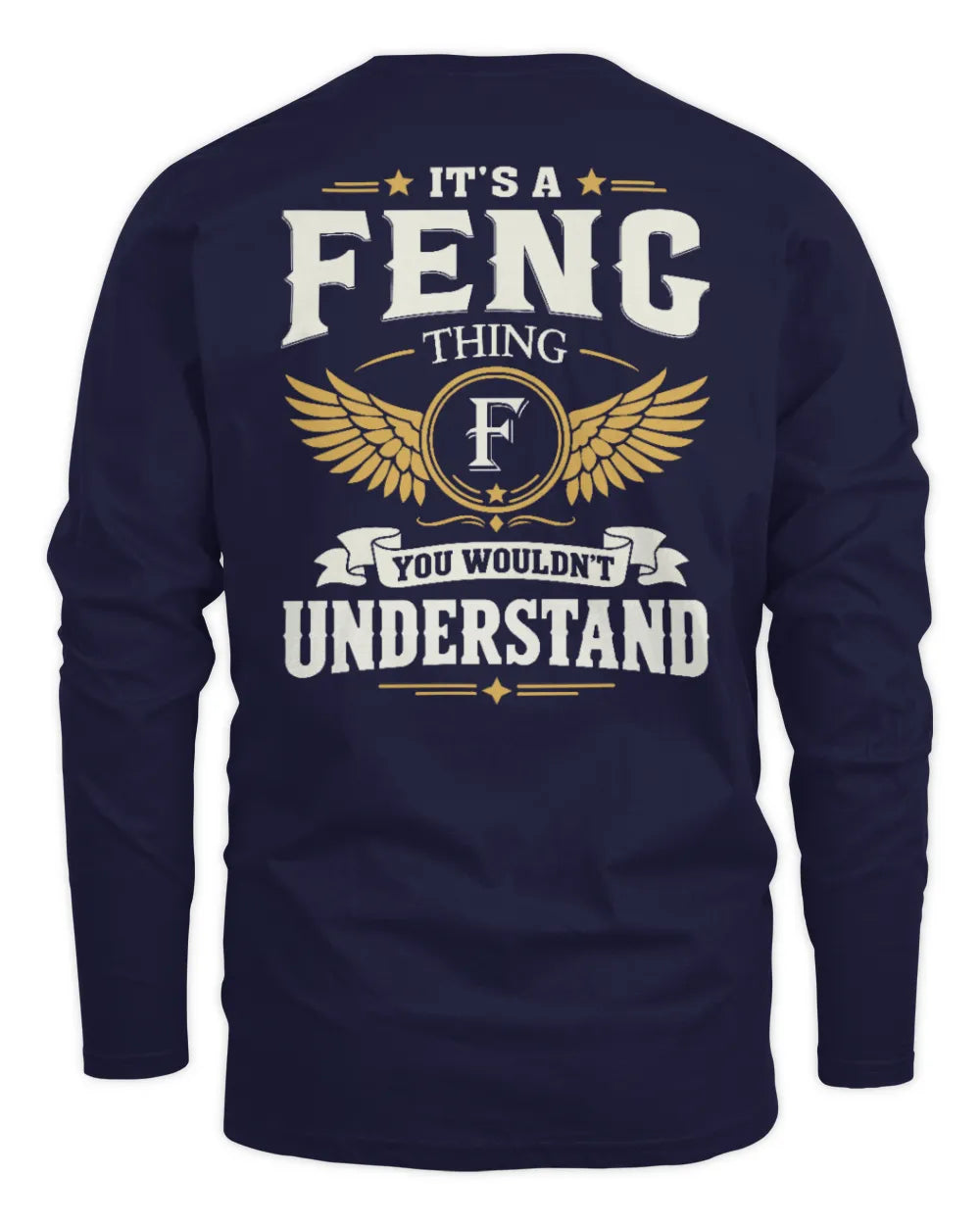 FENG KT06-M008 It’s a [NAME] Thing – You Wouldn’t Understand | Personalized Vintage T-Shirt - Men's Long Sleeved T-Shirt - Navy
