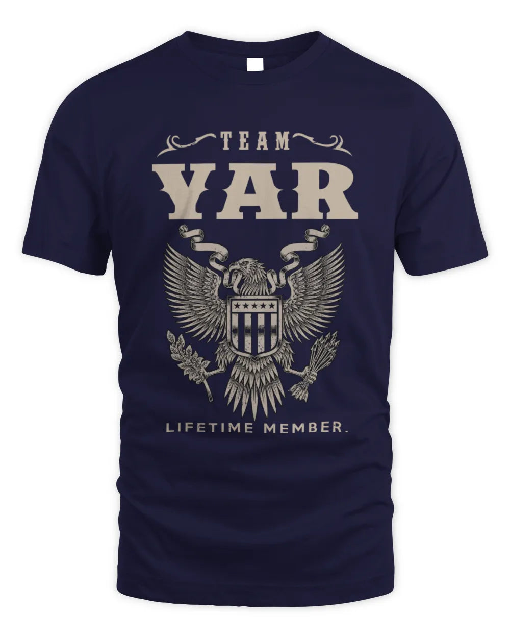 YAR TP06-K82 – Personalized Classic Style Apparel “Team NAME Lifetime Member” - Unisex Standard T-Shirt - Navy