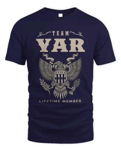 YAR TP06-K82 – Personalized Classic Style Apparel “Team NAME Lifetime Member” - Unisex Standard T-Shirt - Navy