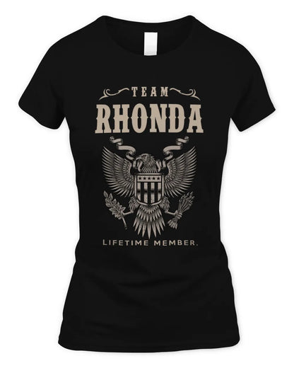RHONDA TP06-K82 – Personalized Classic Style Apparel “Team NAME Lifetime Member” - Women's Standard T-Shirt - Black
