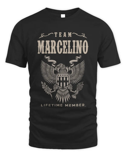MARCELINO TP06-K82 – Personalized Classic Style Apparel “Team NAME Lifetime Member” - Unisex Standard T-Shirt - Black