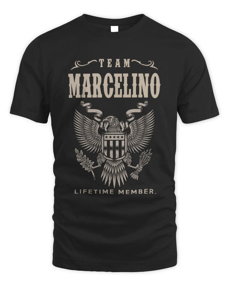 MARCELINO TP06-K82 – Personalized Classic Style Apparel “Team NAME Lifetime Member” - Unisex Standard T-Shirt - Black