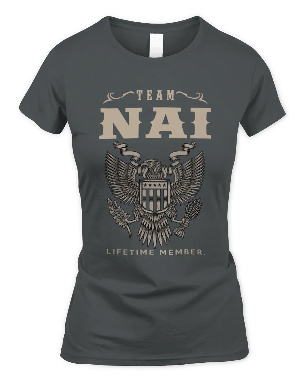 NAI TP06-K82 – Personalized Classic Style Apparel “Team NAME Lifetime Member” - Women's Standard T-Shirt - Charcoal