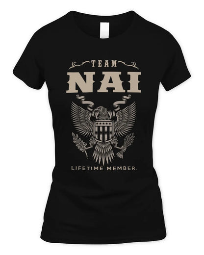 NAI TP06-K82 – Personalized Classic Style Apparel “Team NAME Lifetime Member” - Women's Standard T-Shirt - Black