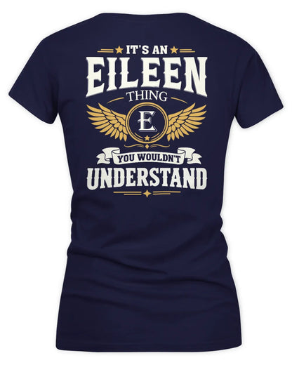 EILEEN KT06-M008 It’s a [NAME] Thing – You Wouldn’t Understand | Personalized Vintage T-Shirt - Women's V-Neck T-Shirt - Navy