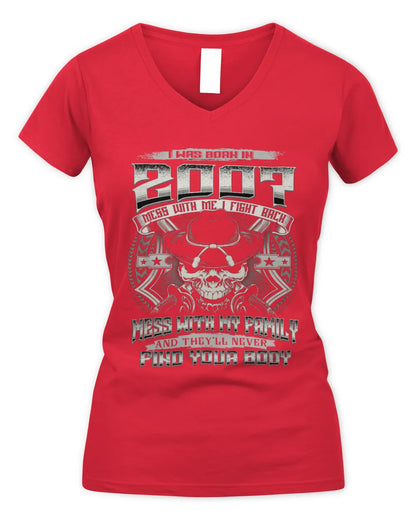2007 HH89-K2 – Protective Family Quote T-Shirt - Women's V-Neck T-Shirt - Red