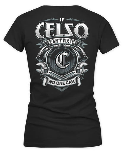 CELSO AP81-K4-626 - Personalized Ahmed Quote Apparel “If Ahmed Can't Fix It, No One Can” - Women's V-Neck T-Shirt - Black