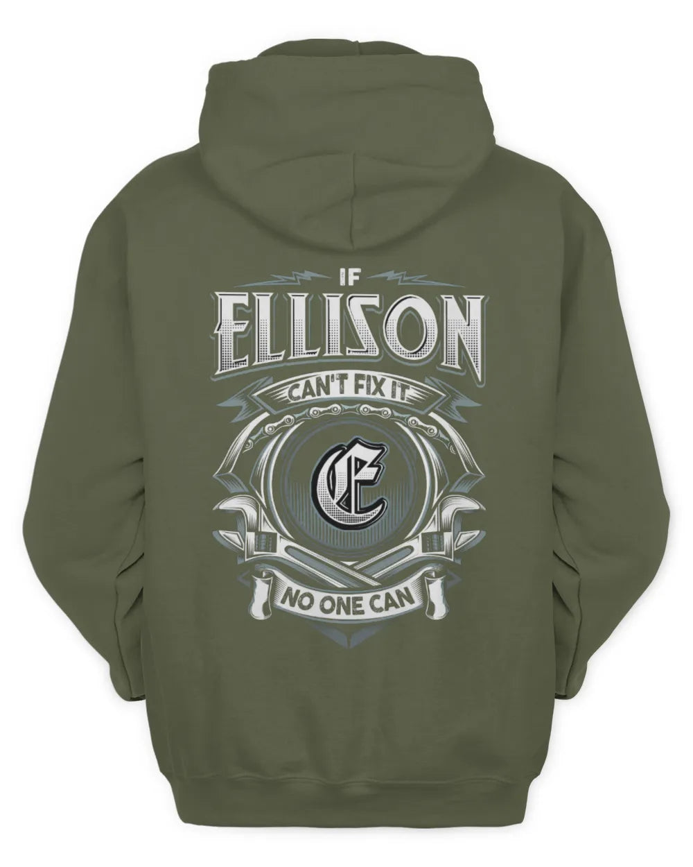 ELLISON AP81-K4-626 - Personalized Ahmed Quote Apparel “If Ahmed Can't Fix It, No One Can” - Unisex Hoodie - Military Green