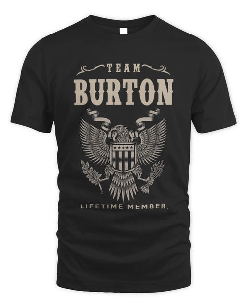 BURTON TP06-K82 – Personalized Classic Style Apparel “Team NAME Lifetime Member” - Unisex Standard T-Shirt - Black