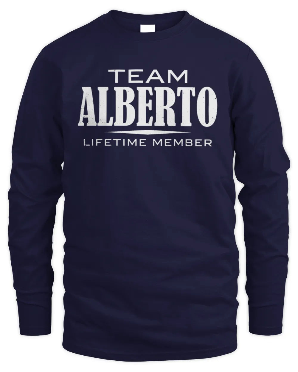 ALBERTO BL62-K4-128 - Personalized “Team NAME Lifetime Member” - Men's Long Sleeved T-Shirt - Navy