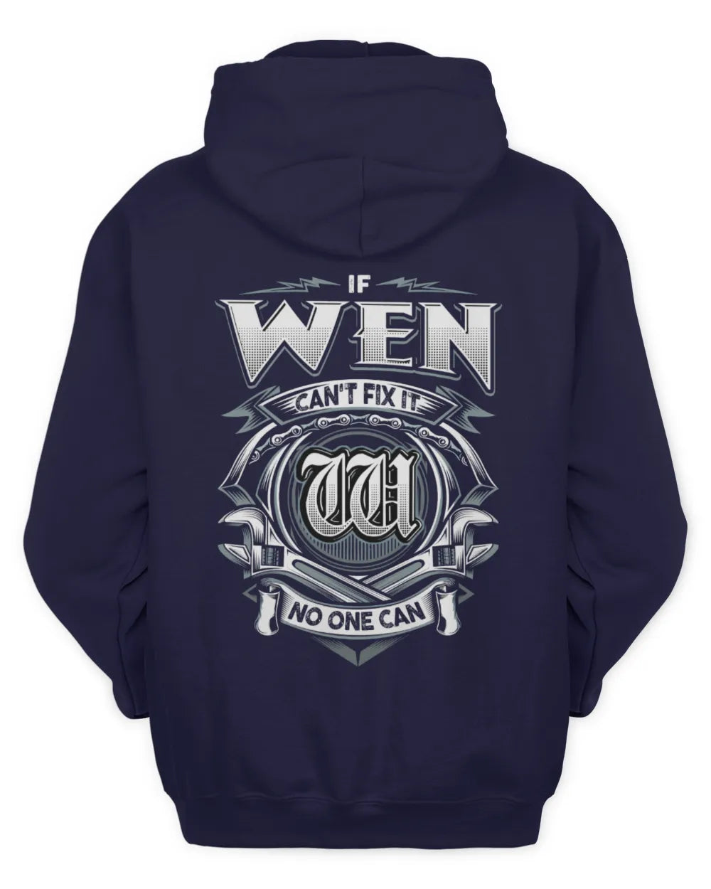 WEN AP81-K4-626 - Personalized Ahmed Quote Apparel “If Ahmed Can't Fix It, No One Can” - Unisex Hoodie - Navy