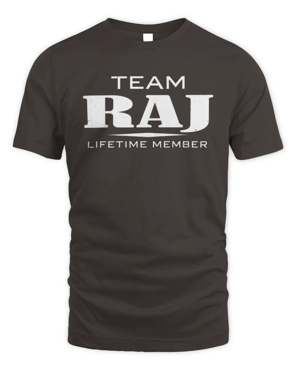 RAJ BL62-K4-128 - Personalized “Team NAME Lifetime Member” - Unisex Standard T-Shirt - Dark Chocolate