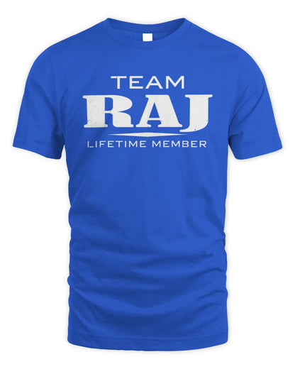 RAJ BL62-K4-128 - Personalized “Team NAME Lifetime Member” - Unisex Standard T-Shirt - Royal