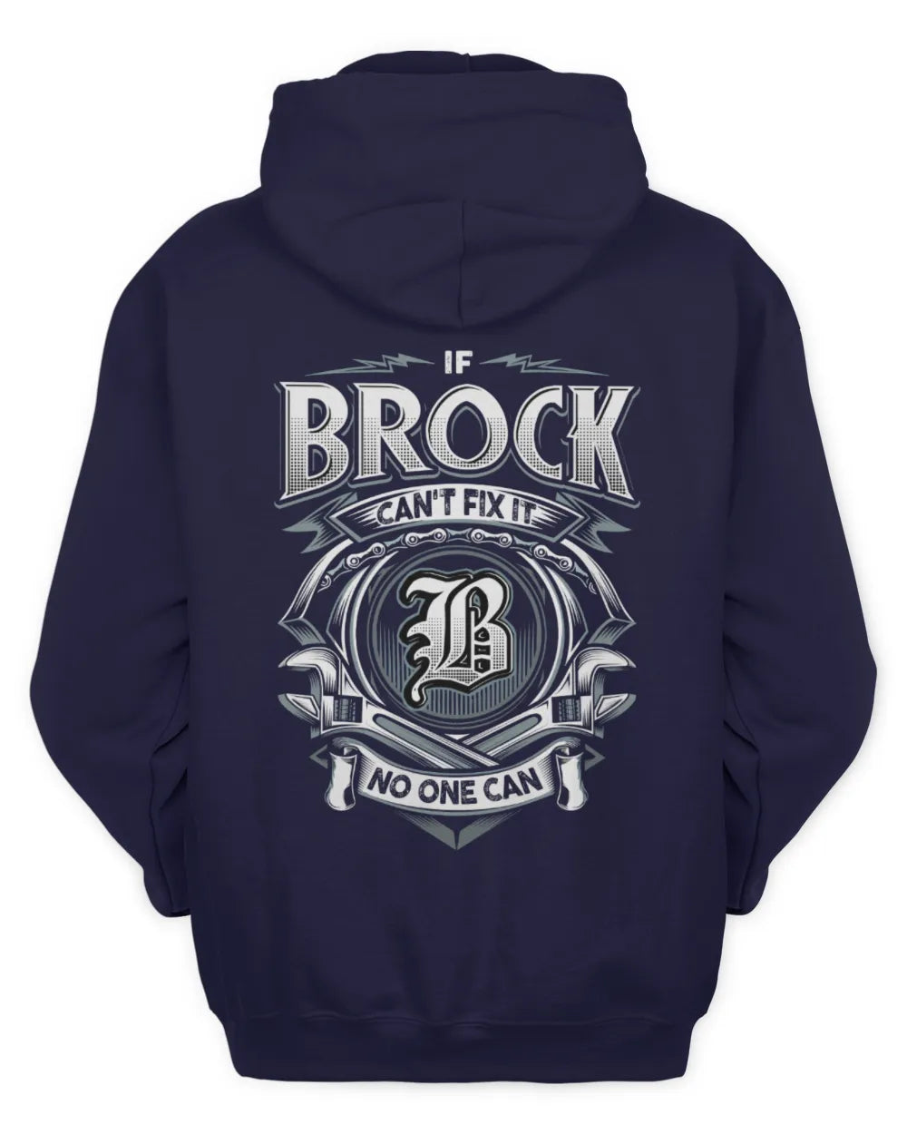 BROCK AP81-K4-626 - Personalized Ahmed Quote Apparel “If Ahmed Can't Fix It, No One Can” - Unisex Hoodie - Navy