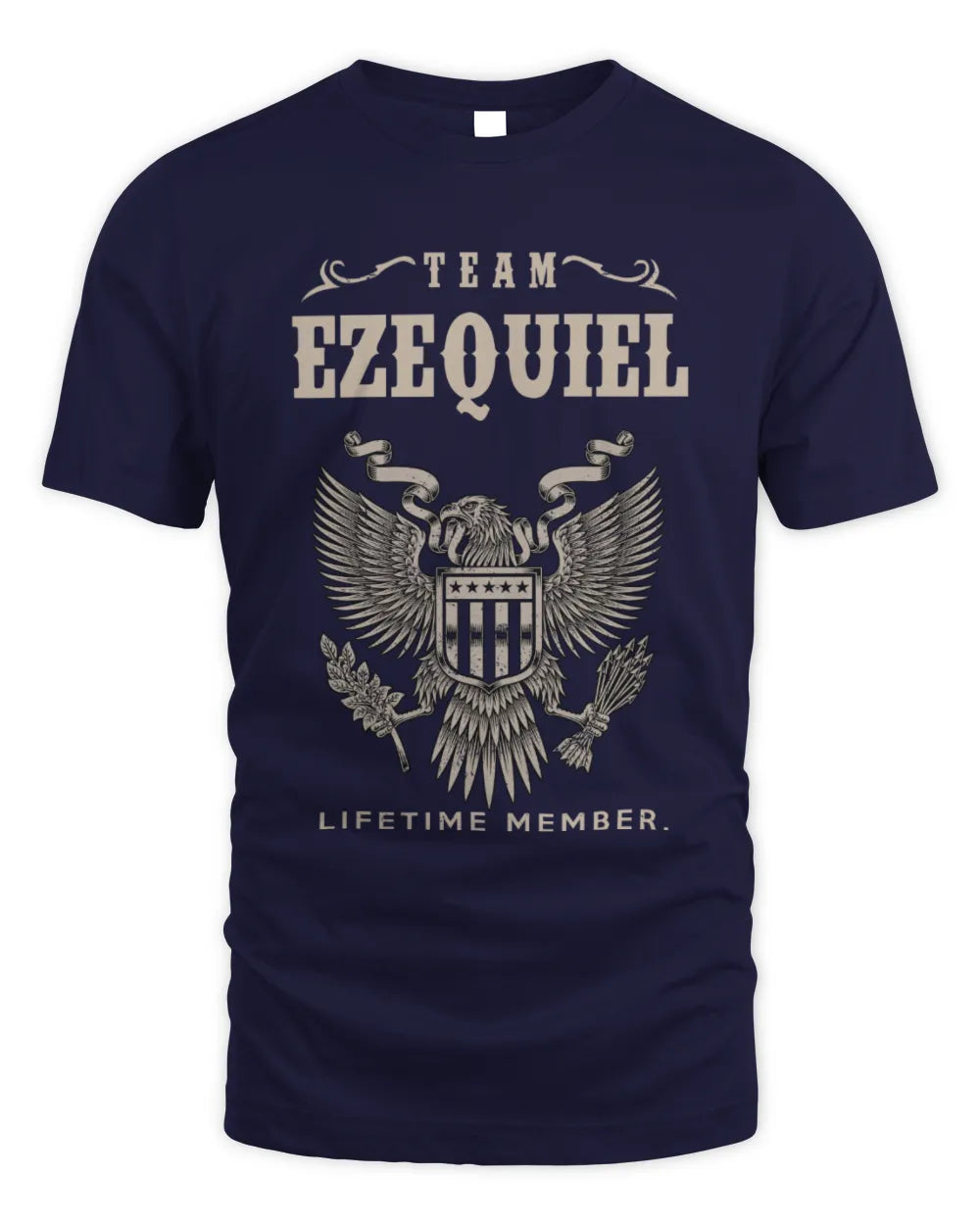 EZEQUIEL TP06-K82 – Personalized Classic Style Apparel “Team NAME Lifetime Member” - Unisex Standard T-Shirt - Navy