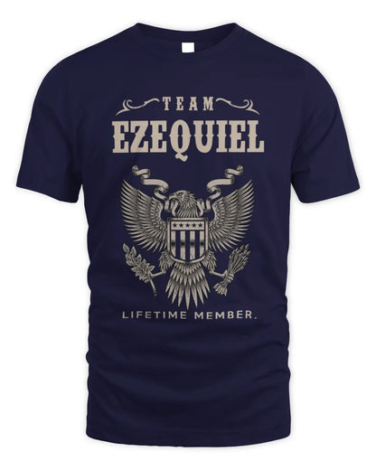 EZEQUIEL TP06-K82 – Personalized Classic Style Apparel “Team NAME Lifetime Member” - Unisex Standard T-Shirt - Navy