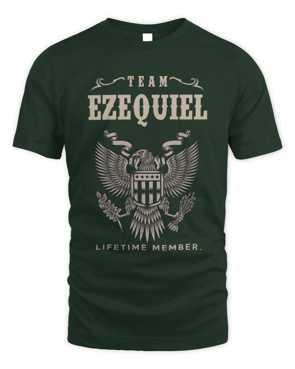 EZEQUIEL TP06-K82 – Personalized Classic Style Apparel “Team NAME Lifetime Member” - Unisex Standard T-Shirt - Forest Green