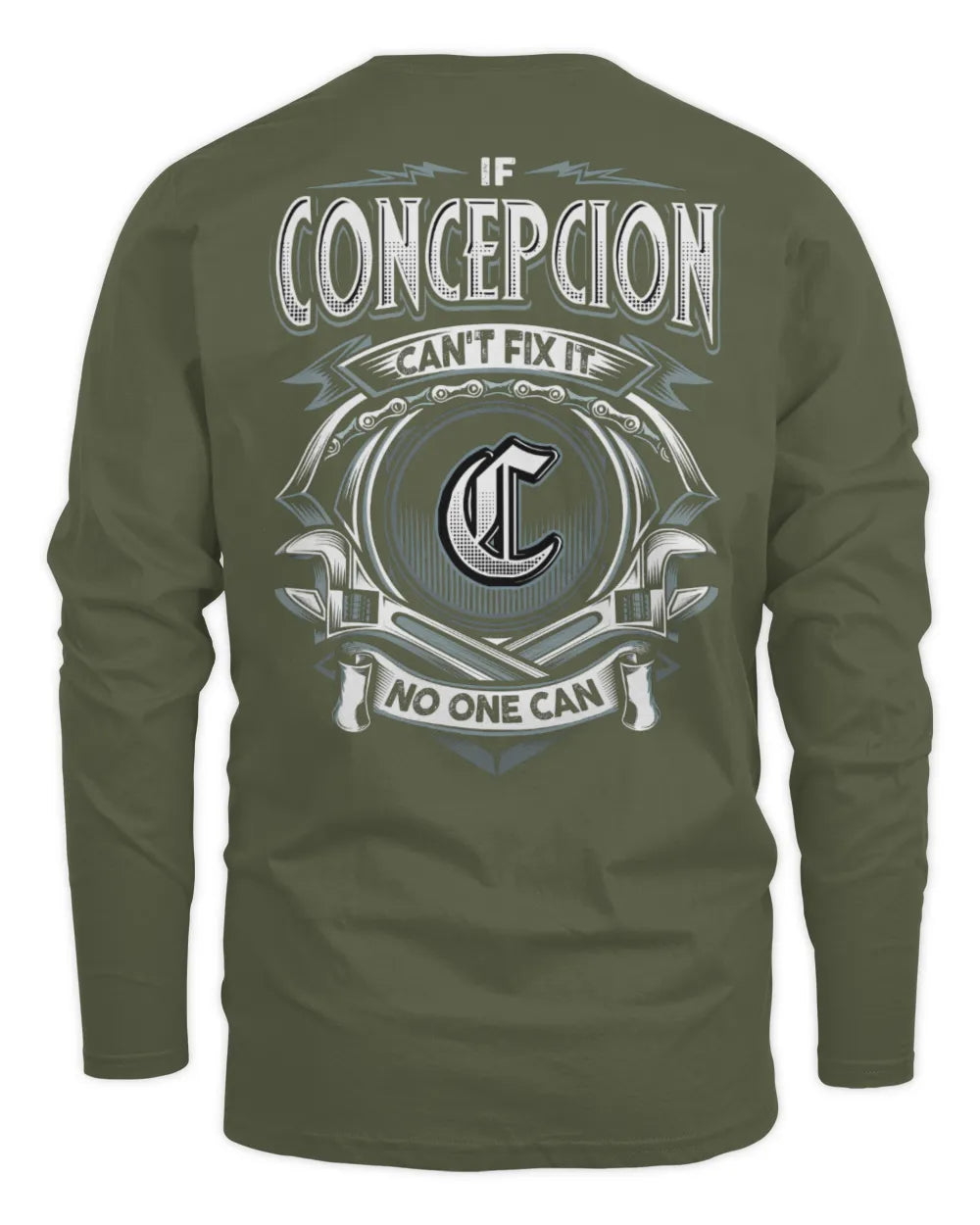 CONCEPCION AP81-K4-626 - Personalized Ahmed Quote Apparel “If Ahmed Can't Fix It, No One Can” - Men's Long Sleeved T-Shirt - Military Green