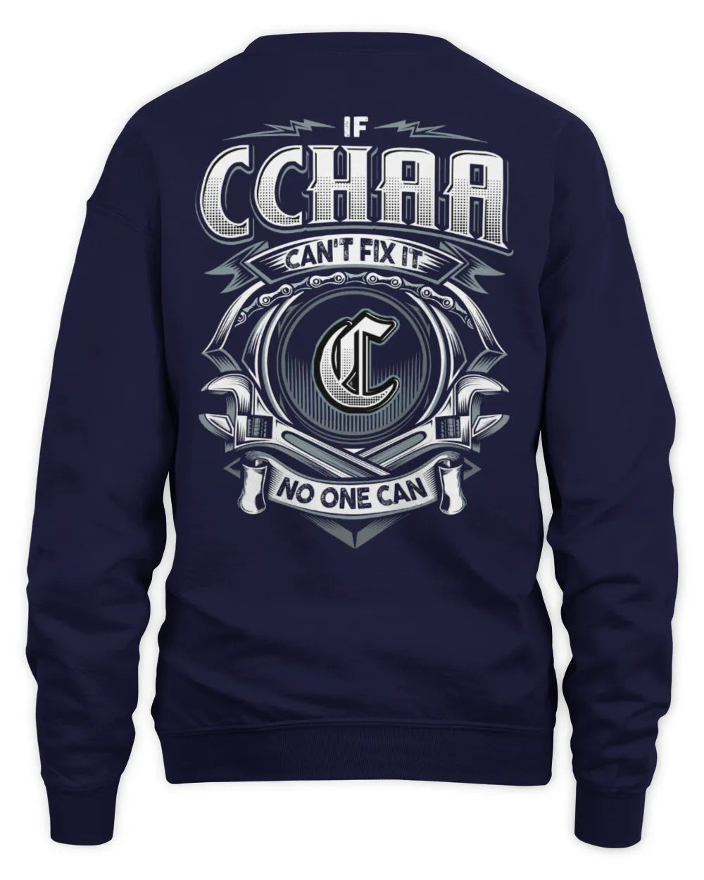 CCHAA AP81-K4-626 - Personalized Ahmed Quote Apparel “If Ahmed Can't Fix It, No One Can” - Unisex Sweatshirt - Navy
