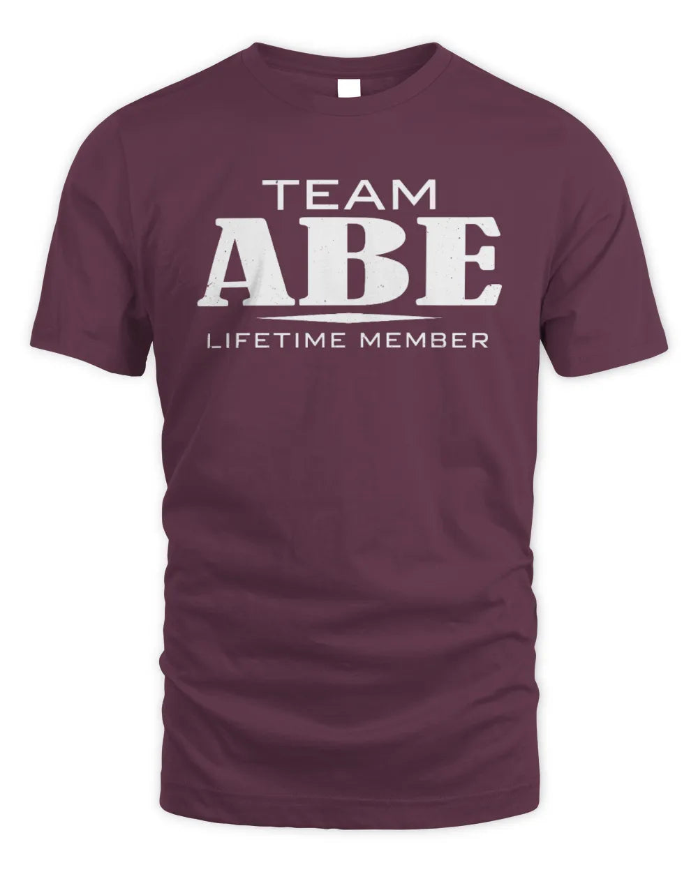 ABE BL62-K4-128 - Personalized “Team NAME Lifetime Member” - Unisex Standard T-Shirt - Maroon