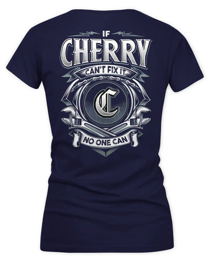 CHERRY AP81-K4-626 - Personalized Ahmed Quote Apparel “If Ahmed Can't Fix It, No One Can” - Women's V-Neck T-Shirt - Navy