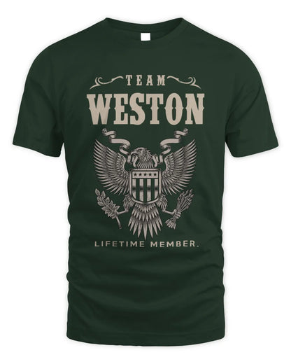 WESTON TP06-K82 – Personalized Classic Style Apparel “Team NAME Lifetime Member” - Unisex Standard T-Shirt - Forest Green