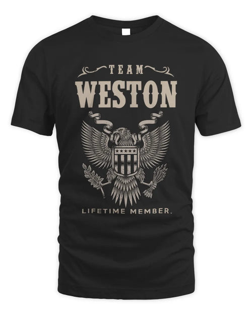 WESTON TP06-K82 – Personalized Classic Style Apparel “Team NAME Lifetime Member” - Unisex Standard T-Shirt - Black